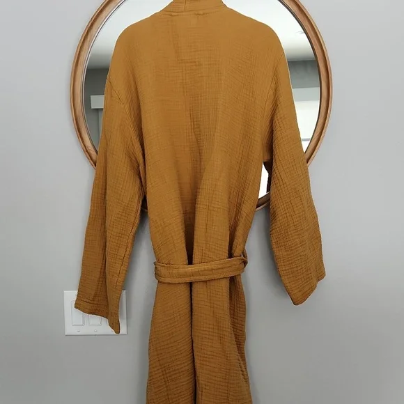 Parachute Cloud Cotton Robe Gold Yellow Color Size X-Large - Picture 5 of 5